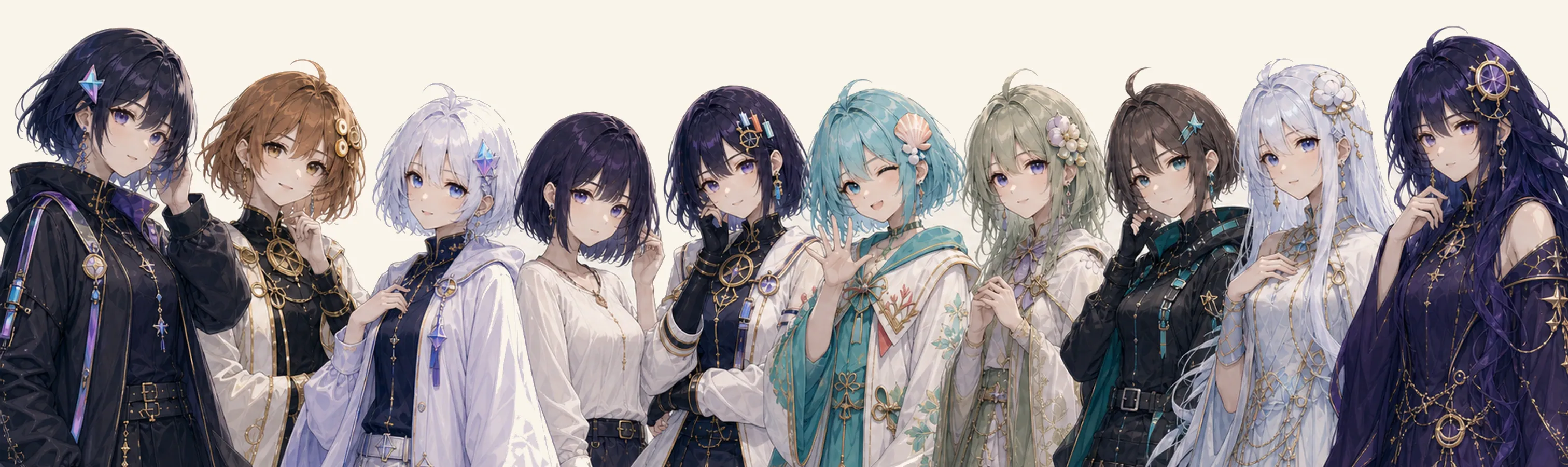 The ten EchoKin companions gathered together